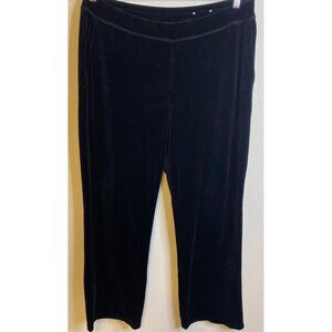 NEW Chico's  Zenergy Black Velour Wide Leg Pants Size 2R XL Stretch Waist 38"